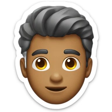 Cute programmer on his laptop with lighted skin a brown quiff and brown eyes and very little beard  sticker