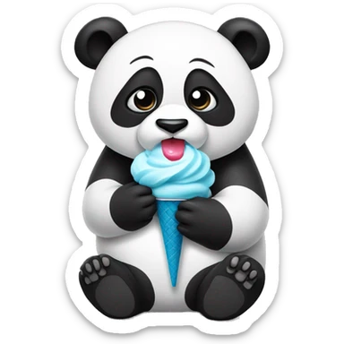 Panda eating ice cream sticker