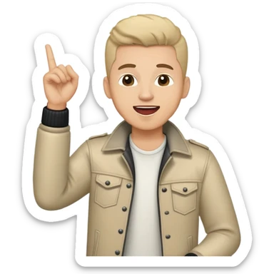 Happy Rock Pop Music Male Singer in his 30s dressed with trendy style sticker