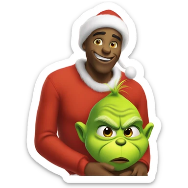 Grinch with a grinch baby sticker
