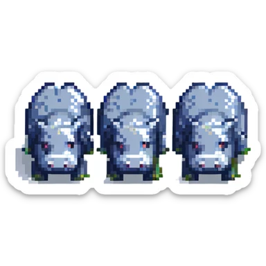 little hippos with 3 heads sticker