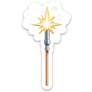 white sparkler on a stick sticker