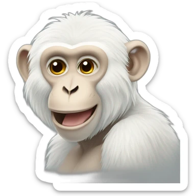 a white monkey sticker