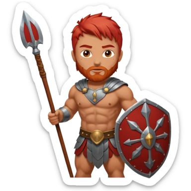 Gladiator with red hair and spear sticker