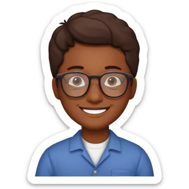 grown  2D line-drawn character + small shop sticker