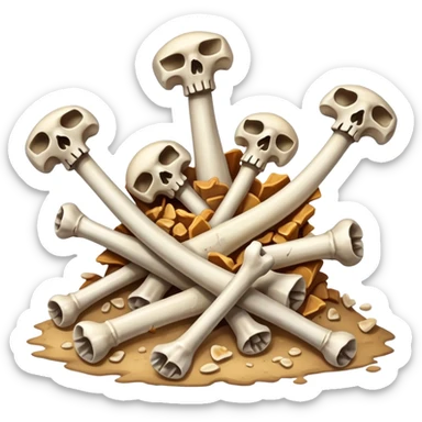 pile of bones sticker