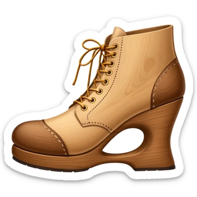 Un zapato de madera estilo Polonia . El zapato está tallado a mano. Pero de madera  sticker