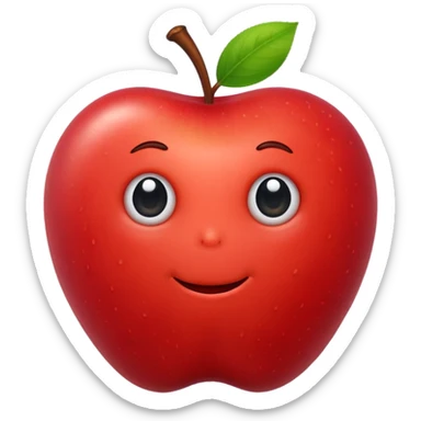 worm on apple sticker