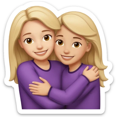 Girl and her partner hugging sticker