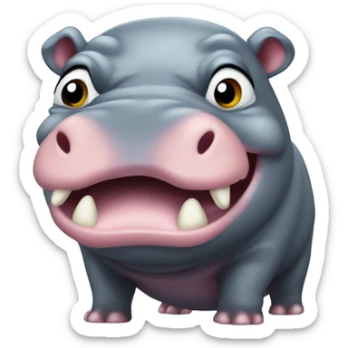 Mini angry pygmy hippo sticker