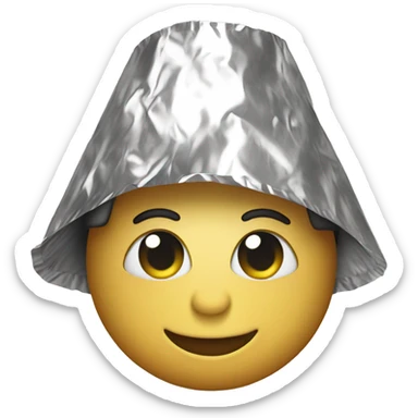 Tin foil hat face sticker