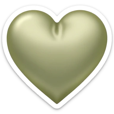 Pale olive silk heart sticker