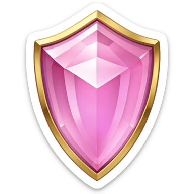 Pink crystal shield golden border sticker