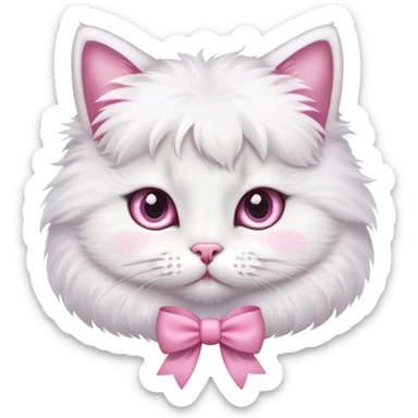 Cute cat with pink bows ￼ sticker