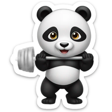 Panda who weightlifting  sticker
