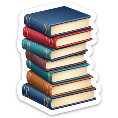 stack of books sticker