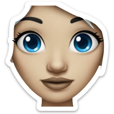 heavily tattooed woman with black hair and blue eyes sticker