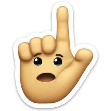 shy smiley emoji but touches it's middle fingers instead of index fingers sticker