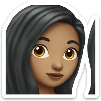 a girl with long black hair olive skinned  sticker