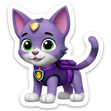 paw patrol purple cat sticker