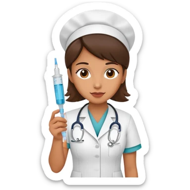 Enfermera con inyeccion sticker