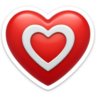 un corazon rojo con una f en el centro sticker