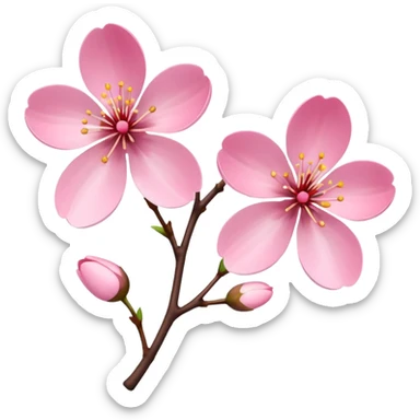 Two cherry blossoms side by side, bouncing up and down together sticker