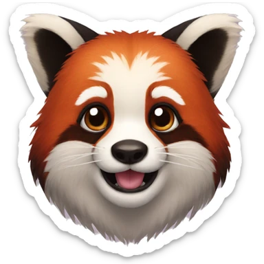 red panda with a big black beard sticker