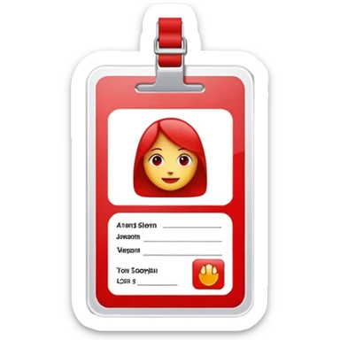 Red ID CARD without the person sticker
