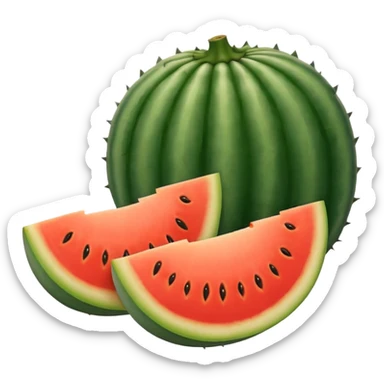 Stenocereus genus fruit without spikes, red, round, without top leafs instead something like a cantaloupe red mark where the fruit was cut sticker