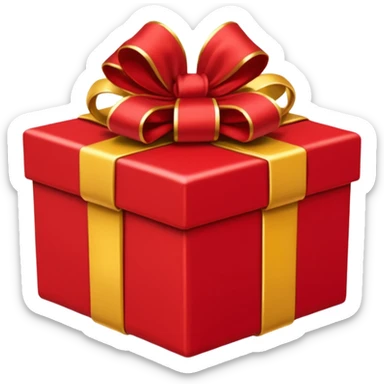 rococó caja de regalo rojo con dorado sticker