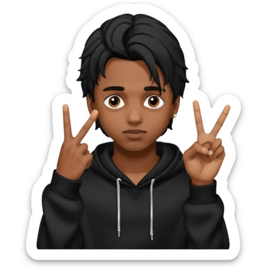 Playboi carti hand sign in front of face sticker