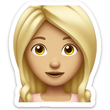 Blonde girl shrug with a wink sticker