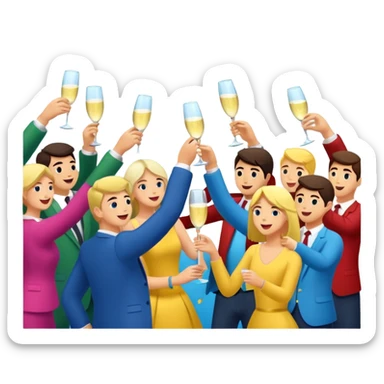 Maak een beeld voor een 50 jarig jubileum met veel kleur en confetti sticker