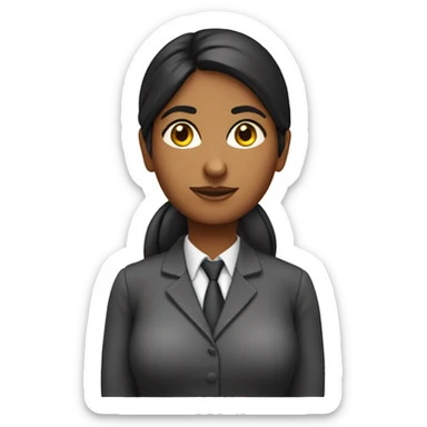 dark indian female geography teacher with bun and dark eyes sticker