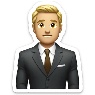 muscled rich man in a suit sticker
