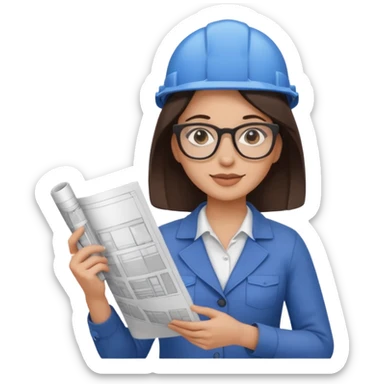 architect woman light skinned dark brown hair sticker