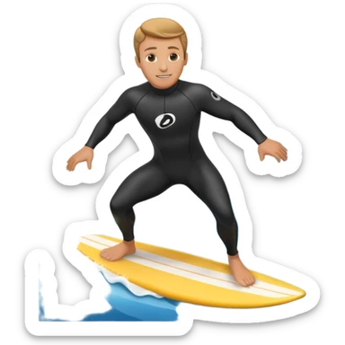 Business man surfing on a wave  sticker