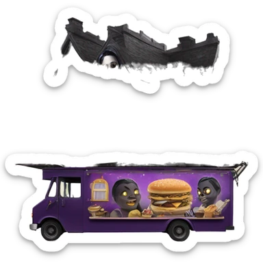 Realized Wednesday Addams haunted dream house on food truck  sticker