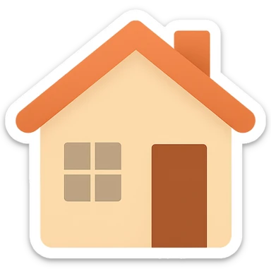 home icon, color lineal style, modern and friendly, with color sticker