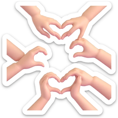 hands forming a heart shape sticker