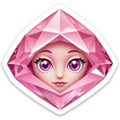 pink diamond with eyes but no face sticker