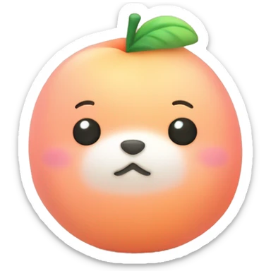 jellycat style, a fat cute peach sticker