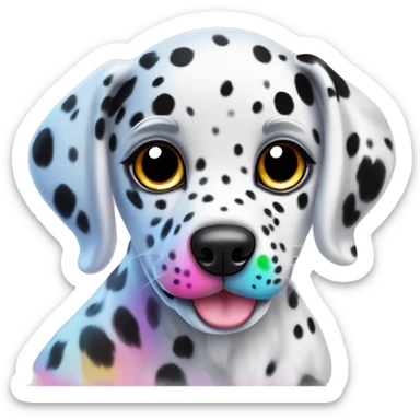 lisa frank rainbow dalmatian puppy sticker
