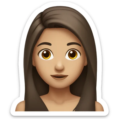 Brunette long haired girl with brown eyes sticker