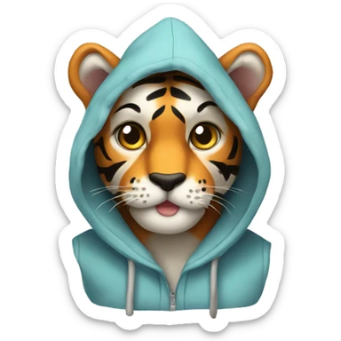 Bengal Tiger Wearing A hoodie sticker