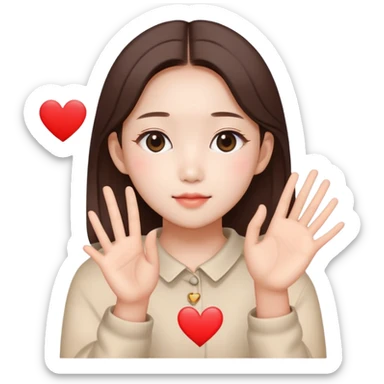 Looks like wonyoung IVE with love sign on her hand sticker