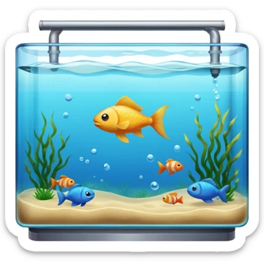 A big bulky long fish tank  sticker