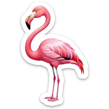 Flamingo pink bird sticker