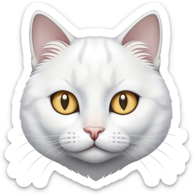 white greyish cat sticker